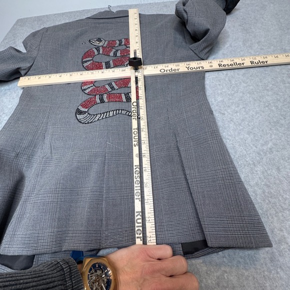 HIPCHIK COUTURE Rhinestone Snake Blazer Statement Jacket Indie Sleeze Made USA - Picture 5 of 12